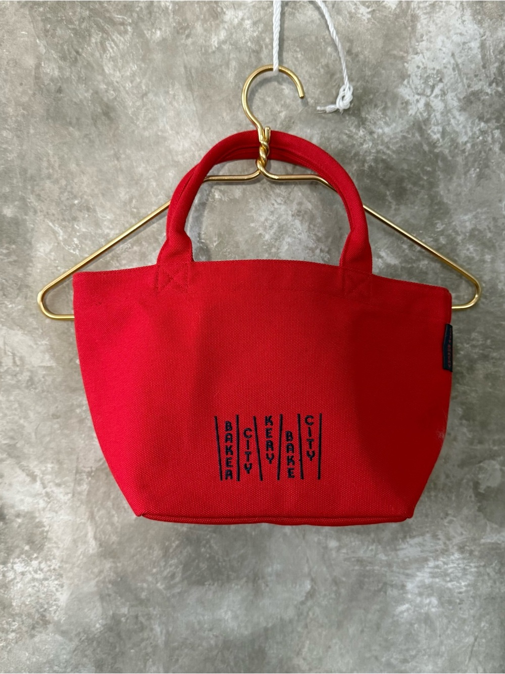 Bright Red Canvas Tote with Short Handles (B3)